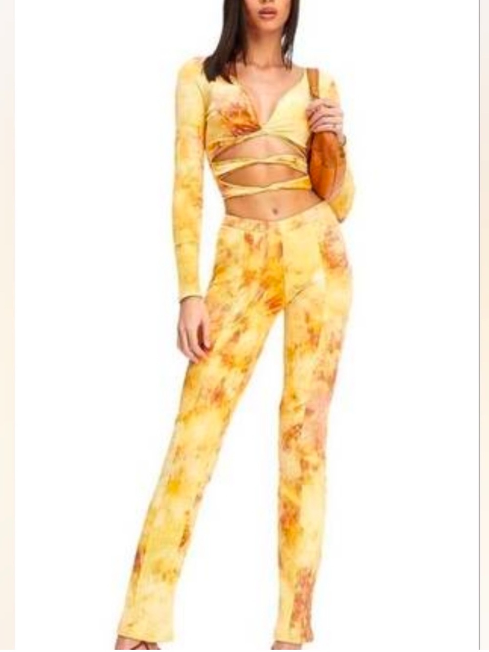 I.AM.GIA Cosmo Tie Dye Yellow & Orange  Crop Top Set